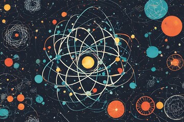 AI generated-AI generated illustrations for the concept of physics on the topic of Atomic Adventures.