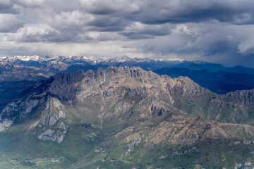 Resegone range steep crags, Italy - obrazy, fototapety, plakaty