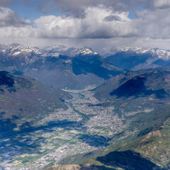 Bellinzona town and Ticino valley, Switzerland