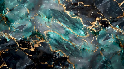 Elegant Abstract Marble Texture in Turquoise and Gold. Versatile Backdrop for Design Projects. Luxurious and Artistic Pattern. Ideal for Backgrounds. AI