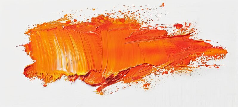 orange oil paint stain on a white background. generative ai