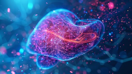 Anatomy artwork, digital illustration of a human liver