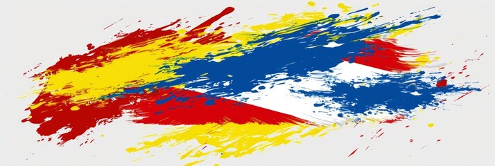 Philippines flag paint brush on white background, The concept of drawing, brushstroke, grunge, paint strokes, dirty, national, independence, patriotism, election, template, oil painting, Banner Image