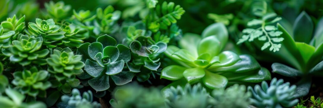 Picture of a group of ornamental plants arranged in order to create a beautiful home garden and create fresh air, Banner Image For Website, Background, Desktop Wallpaper