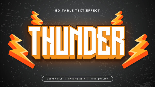 Orange white and black thunder 3d editable text effect - font style