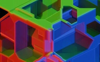 Abstract background made of Atoms 3d render spheres