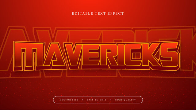 Red and orange mavericks 3d editable text effect - font style