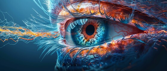 Section through the eyelids and lacrimal gland, including the third eyelid.