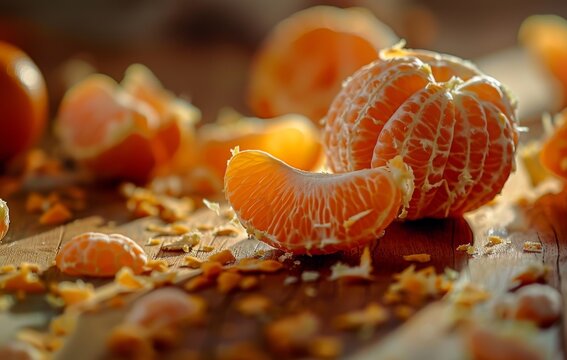 Mandarin on the kitchen table 