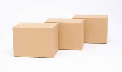 Cardboard boxes without inscriptions for sending, parcels, moving, gift
