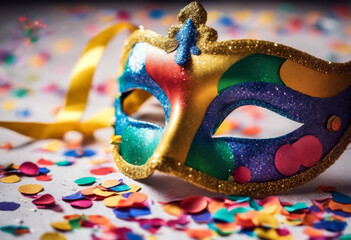 coriandoli Maschere carnevale confetti carnival party fun youth mask masked disguise costume venice viareggio sciacca acireale 100 italy streamer - obrazy, fototapety, plakaty