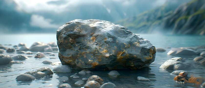 Steadfast Through Challenges: A Rock's Tale. Concept Resilience, Strength, Perseverance, Overcoming Adversity
