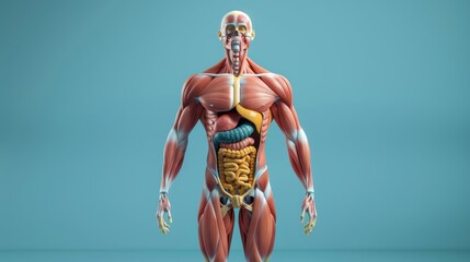 Anatomy model of human muscles - obrazy, fototapety, plakaty