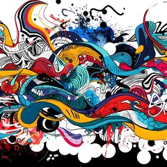 Vibrant Doodle Dynamics: A Lively Presentation of Spontaneous Shapes and Diverse Textures