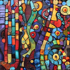 Complex Doodle Mosaics: A Tale of Creative Expression in Vibrant Array