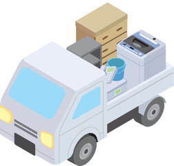 ゴミを回収する軽トラック