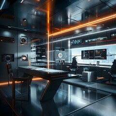 Futuristic Office Pinnacle of Innovation and Technology in a CuttingEdge Research and Development Lab Generative ai