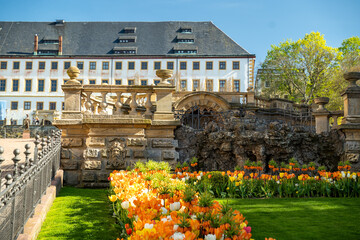 Die Wasserkunst in Gotha vor dem Schloss Friedenstein in Thüringen