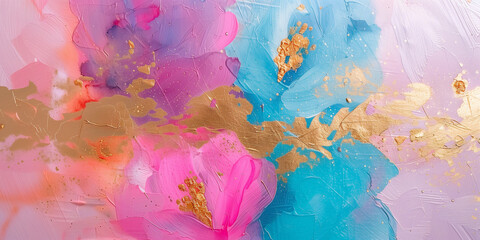Spring Whispers - Delicate Floral Alcohol Ink Art with Gold Leaf Detailing for Romantic Wall Decor and Fine Art Collection