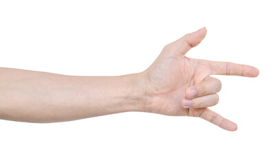 Male hand with I Love You sign, Isolated on transparent background. PNG File