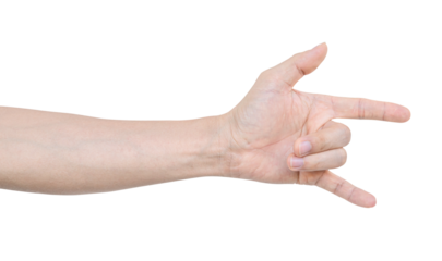 Male hand with I Love You sign, Isolated on transparent background. PNG File
