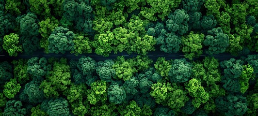 Forest narrow street road, Adventure road through green forest nature, Forest top view from above. generative ai - obrazy, fototapety, plakaty