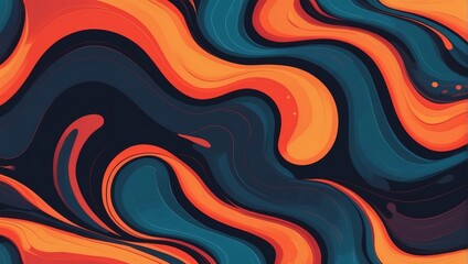 Captivating abstract colorful minimalistic geometric motif for design with fiery lava waves. Customize the hues.