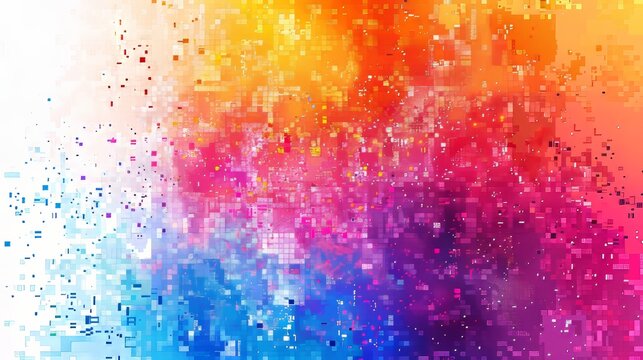 A colorful pixelated background, a design element in an abstract modern format