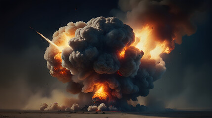 Fiery Sky Explosion - obrazy, fototapety, plakaty