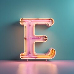 neon vintage retro letter E