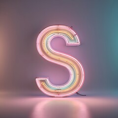 neon vintage retro letter S