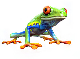 3d illustration of a red eyed tree frog isolated cutout