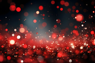 Holographic dark red, gold backlight falling in at night on blur background. Abstract Texture Background. Beautiful effect light sparkling meteors. Realistic clipart template pattern.	