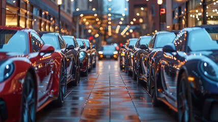 Obraz premium Car store, used cars,,generative ai