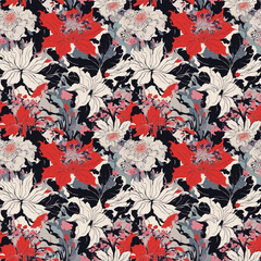 flower seamless pattern, abstract floral background, fashion print, decorative texture