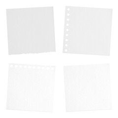 White paper sticky note design element collection