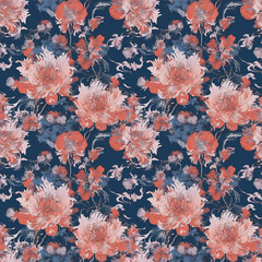 flower seamless pattern, abstract floral background, fashion print, decorative texture