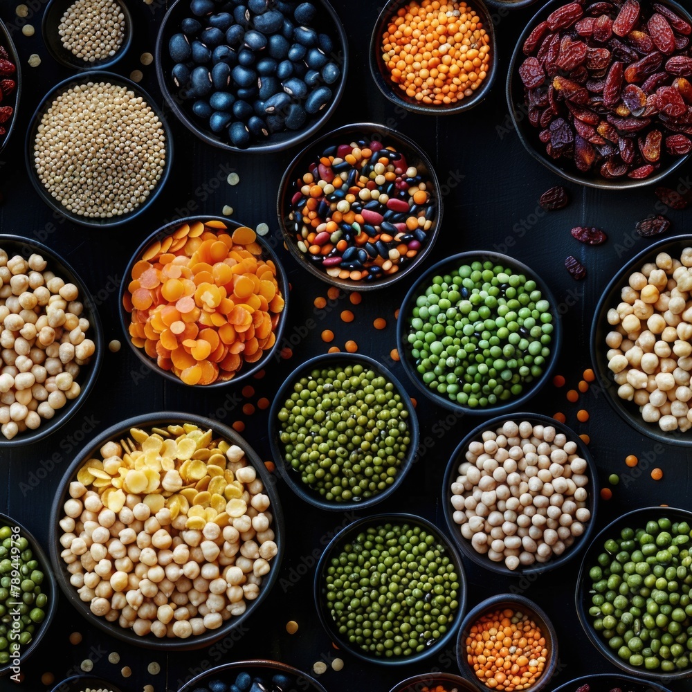 Poster A mix of different types of beans and peas. Great for food or agriculture concepts