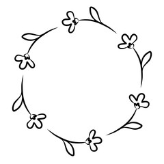 Botanical border. Wreath.