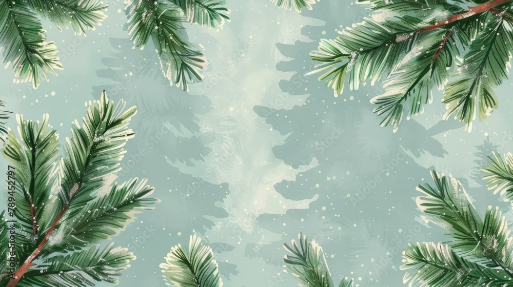 Poster a group of pine trees in a natural forest setting. suitable for nature and environmental themes