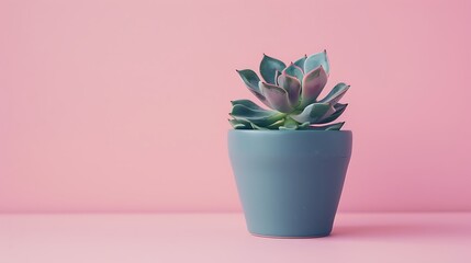 a small pot on a pastel pink background