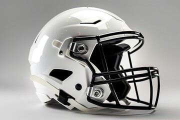 Fototapeta premium Modern white American football helmet.