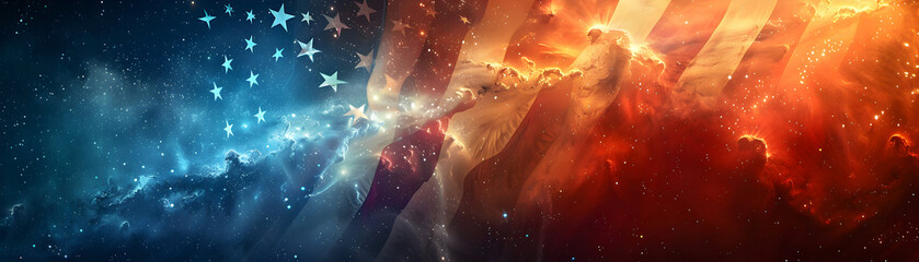 American Flag Nebula - A Celestial Patriotic Symbol