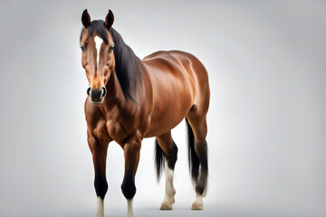 Bay isolated background horse white equine sport jumping object shire active gallop animal strong chestnut skin black