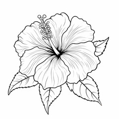 Tropical Flower in Black and White: Digital Art for Creative Projects