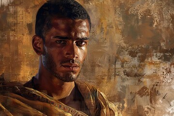 Portrait of Joseph as a slave in Egypt, Bible story.	