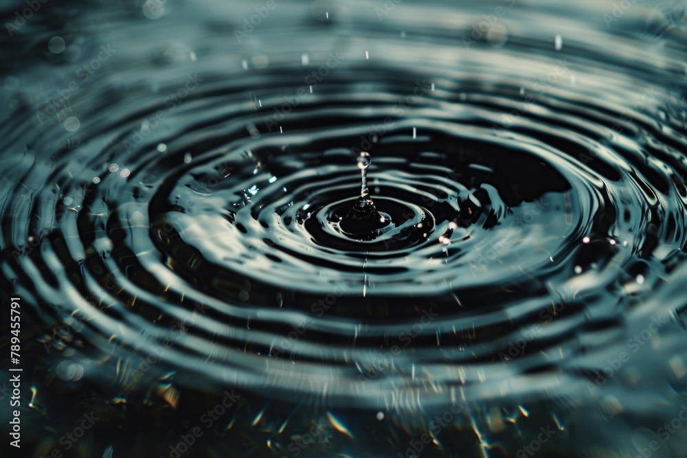 Poster close up of a water drop in a body of water, suitable for various design projects