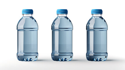 set of empty water bottles Packaging mockup