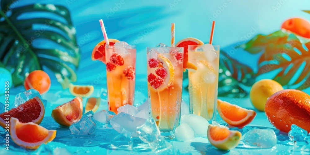 Aufkleber Assorted beverages displayed on a table, suitable for menus or party invitations
