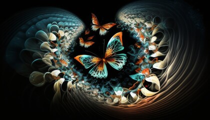 Fototapeta premium The Butterfly Effect, A small community embarks on a mission to save a dwindling population of butterflies, Generated AI.